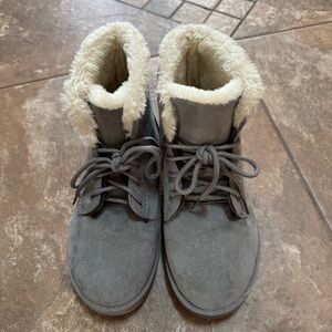 Gray Women's Fur-Lined Boots